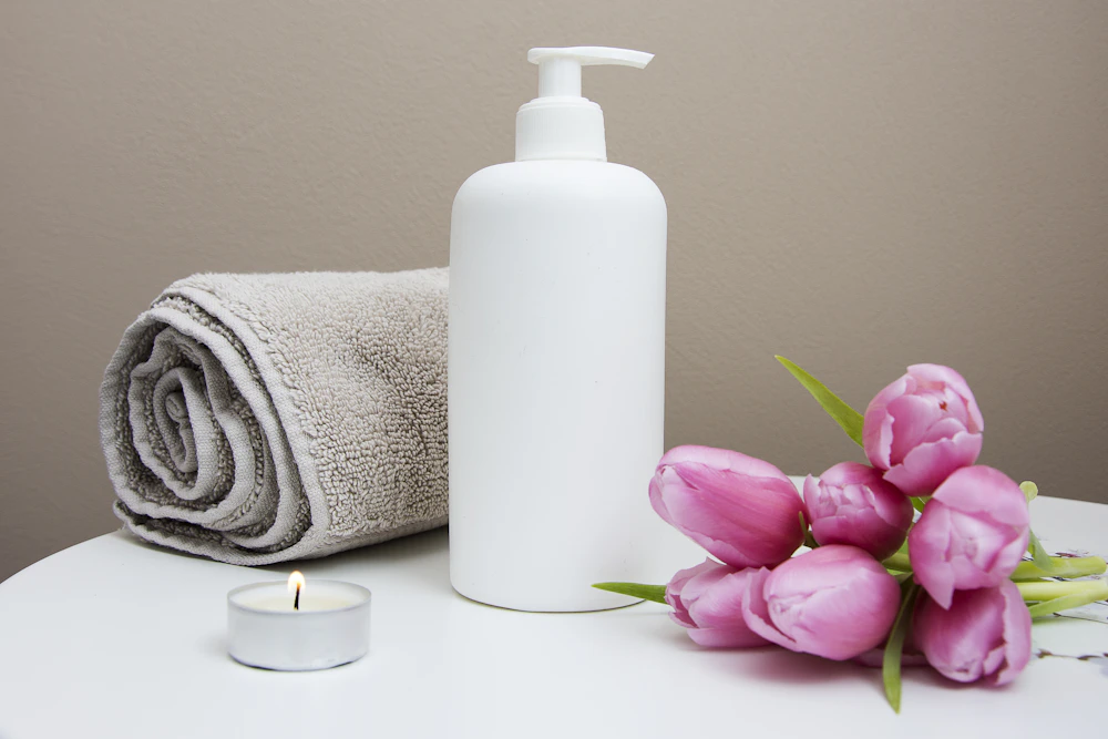 A serene spa setting with soft natural textures